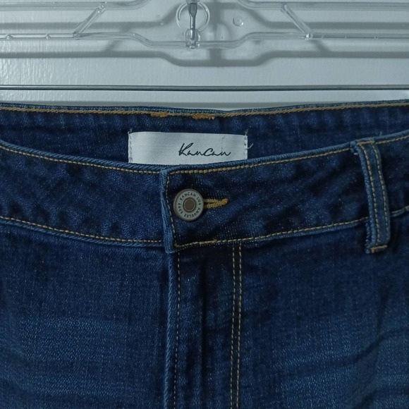 Wide leg jeans Kancan sz 31 style KC7126D dark wash with whiskering high rise - Picture 4 of 15
